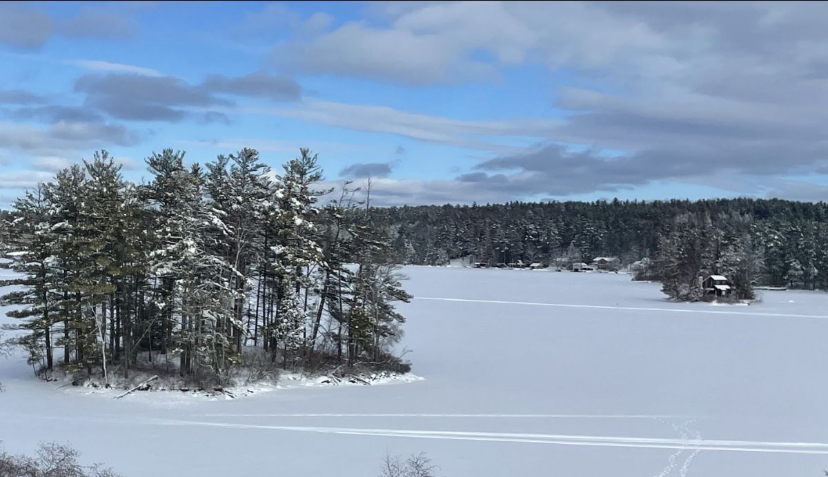 Photo of snow-covered lake